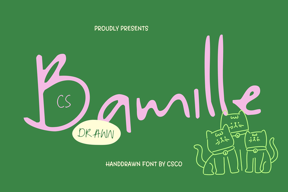 CS Bamille Drawn, a Handwritten Font by Craft Supply Co. (Photo 1 of 8)