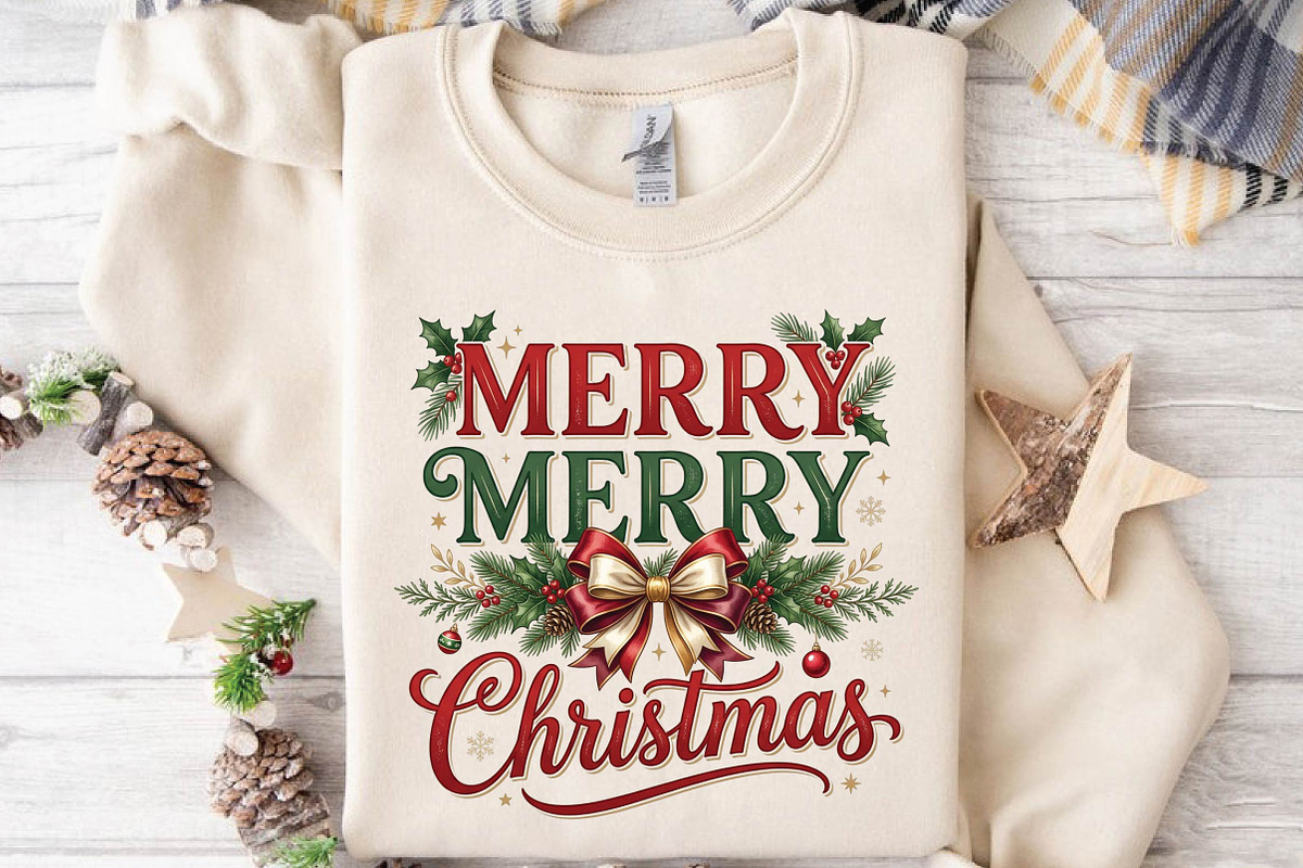 Merry Merry Christmas Sublimation, a Seasonal Illustration by DreamPrint404 (Photo 6 of 6)