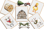 Christmas Farm Clipart Collection, an Illustration by Creative Art (Thumbnail 5 of 9)