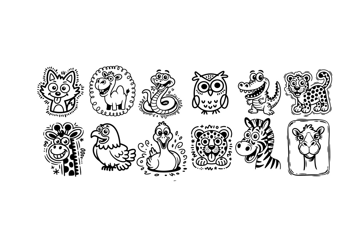Zoo doodle composition svg animals, an Object Graphic by SketchArtStudio (Photo 2 of 3)