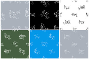 Airplanes. 30 Vector Patterns