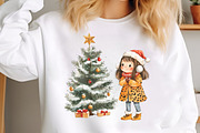 Leopard Girl Christmas Girly Clipart, an Illustration by SinaCreation (Thumbnail 5 of 7)