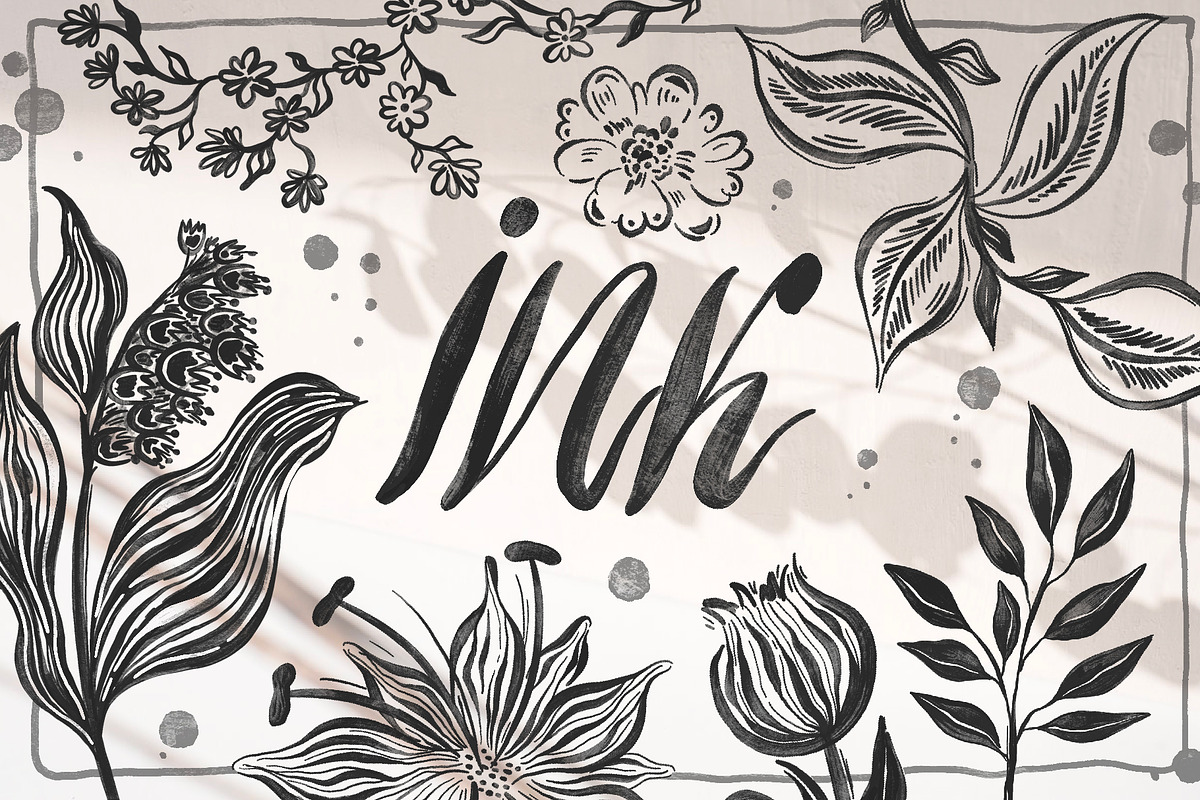 Flower ink hand drawn illustration, a Decorative Illustration by Moonflora (Photo 1 of 11)