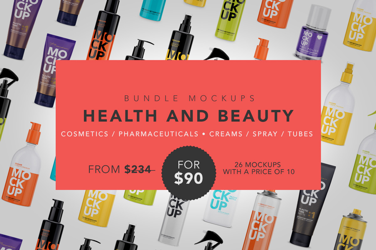 Health and Beauty - Bundle Mockups, a Product Mockup by Graxaim Mock-up (Photo 1 of 28)