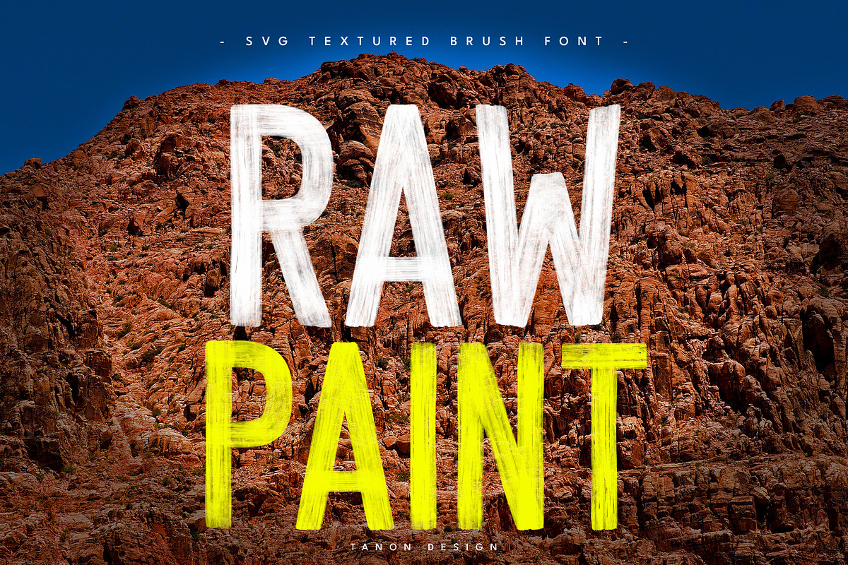 Raw Paint SVG Textured Brush font, a Handwritten Font by Tanondesign (Photo 1 of 10)