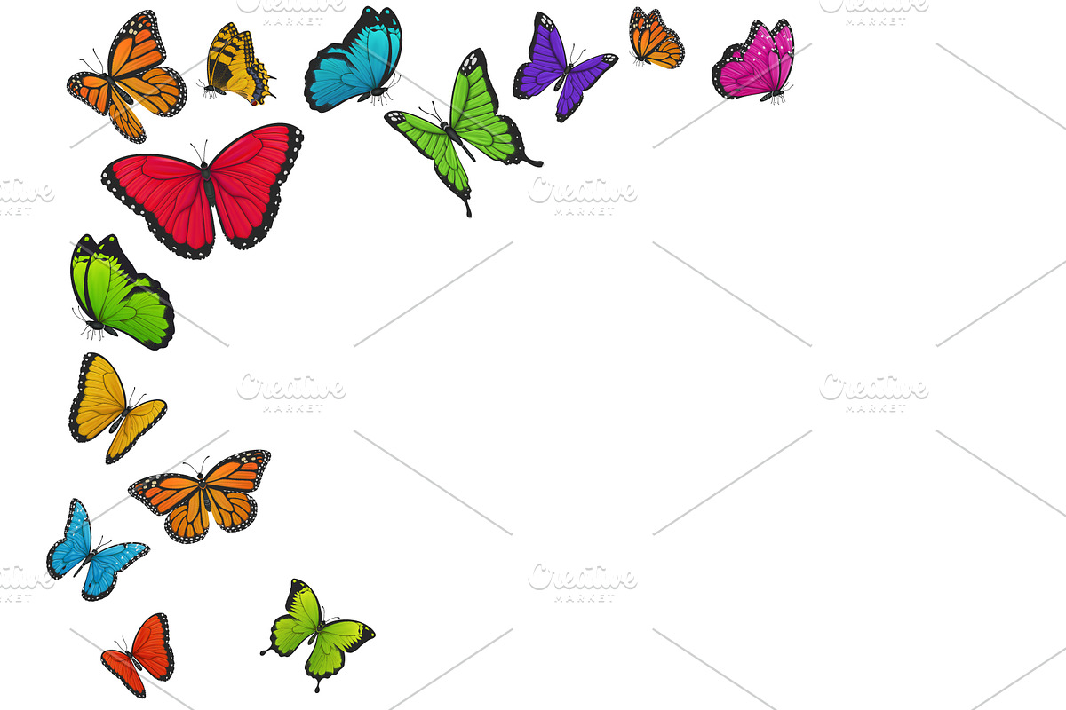 Colourful butterflies flying, an Animal Illustration by Yayasya (Photo 1 of 3)