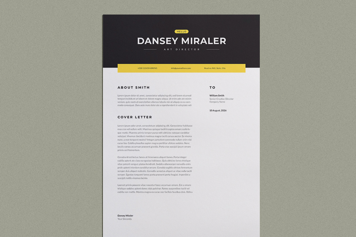 Minimal Resume Template | Word, a Stationery Template by HiveArts (Photo 4 of 4)