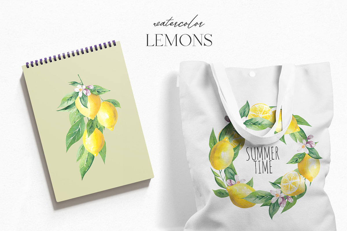 Watercolor Lemons Clipart, an Illustration by YuliyaArtGarden (Photo 6 of 6)