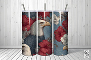 American Floral Eagle Digital Papers, a Pattern Graphic by Creative Store (Thumbnail 3 of 5)