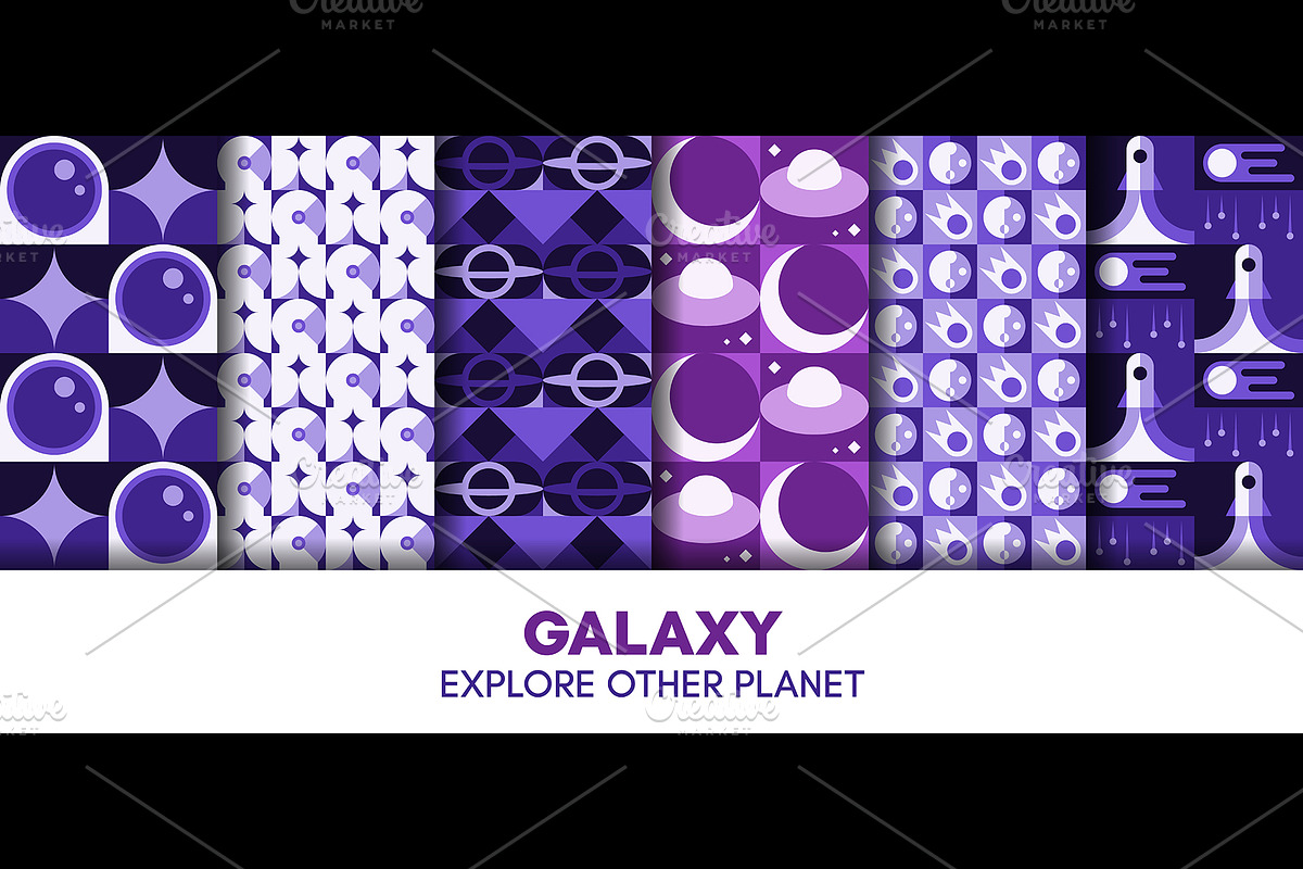 Space seamless patterns, a Technology Illustration by Buch&Bee (Photo 2 of 3)