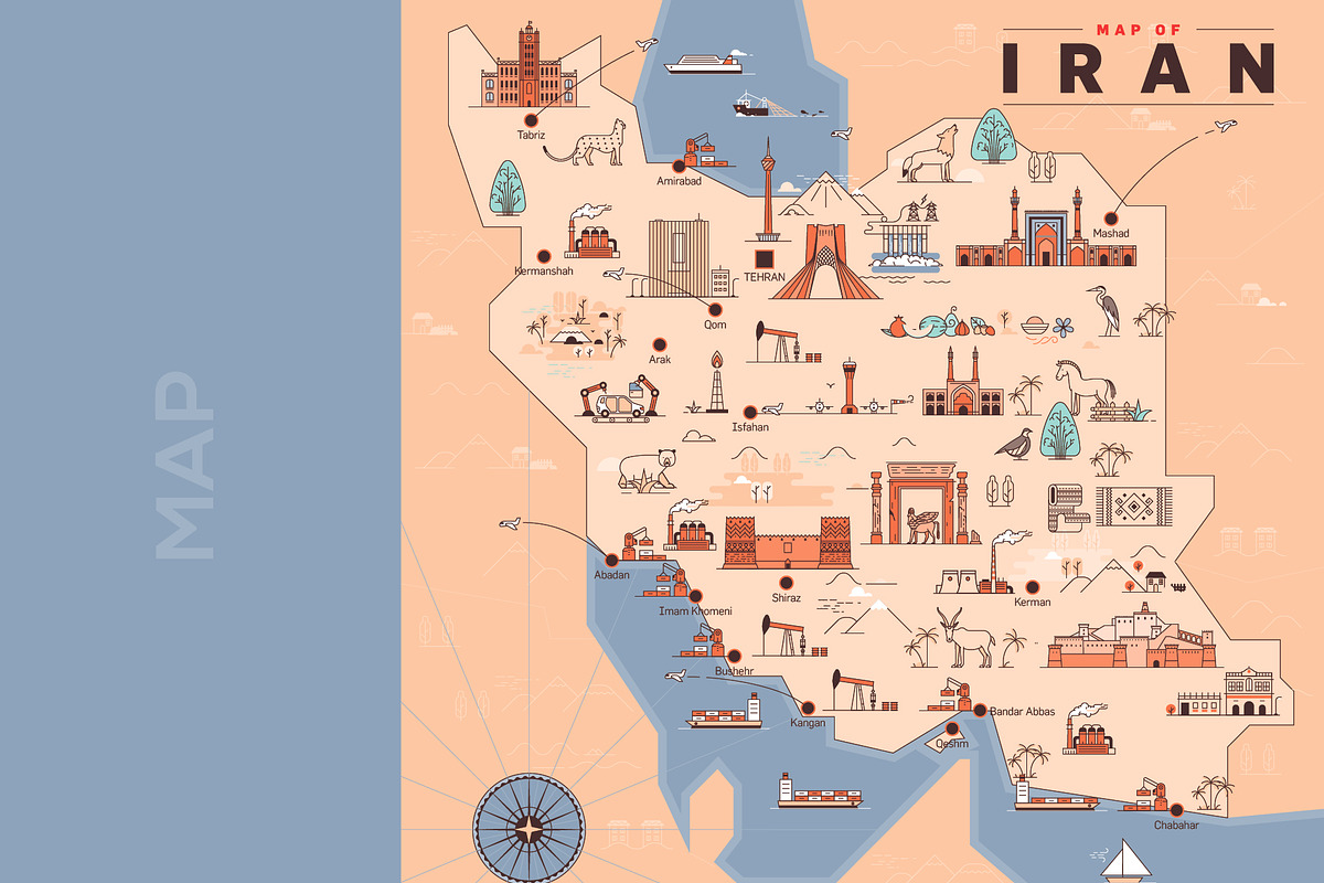 Iran Map Illustration, an Illustration by Kursat Unsal (Photo 4 of 6)
