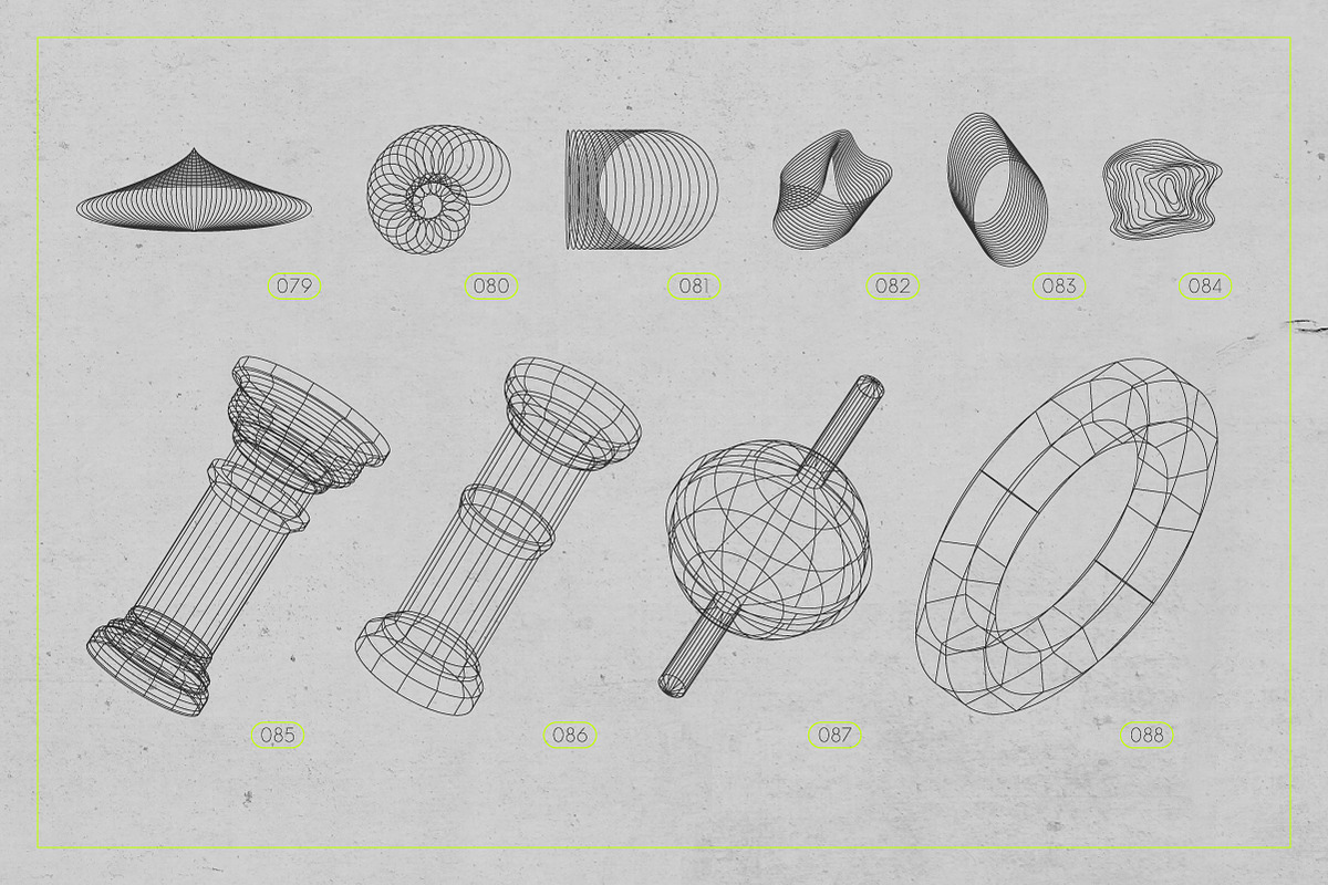 3D Wireframe Shapes | set 2, an Object Graphic by MaximGertsen (Photo 4 of 7)