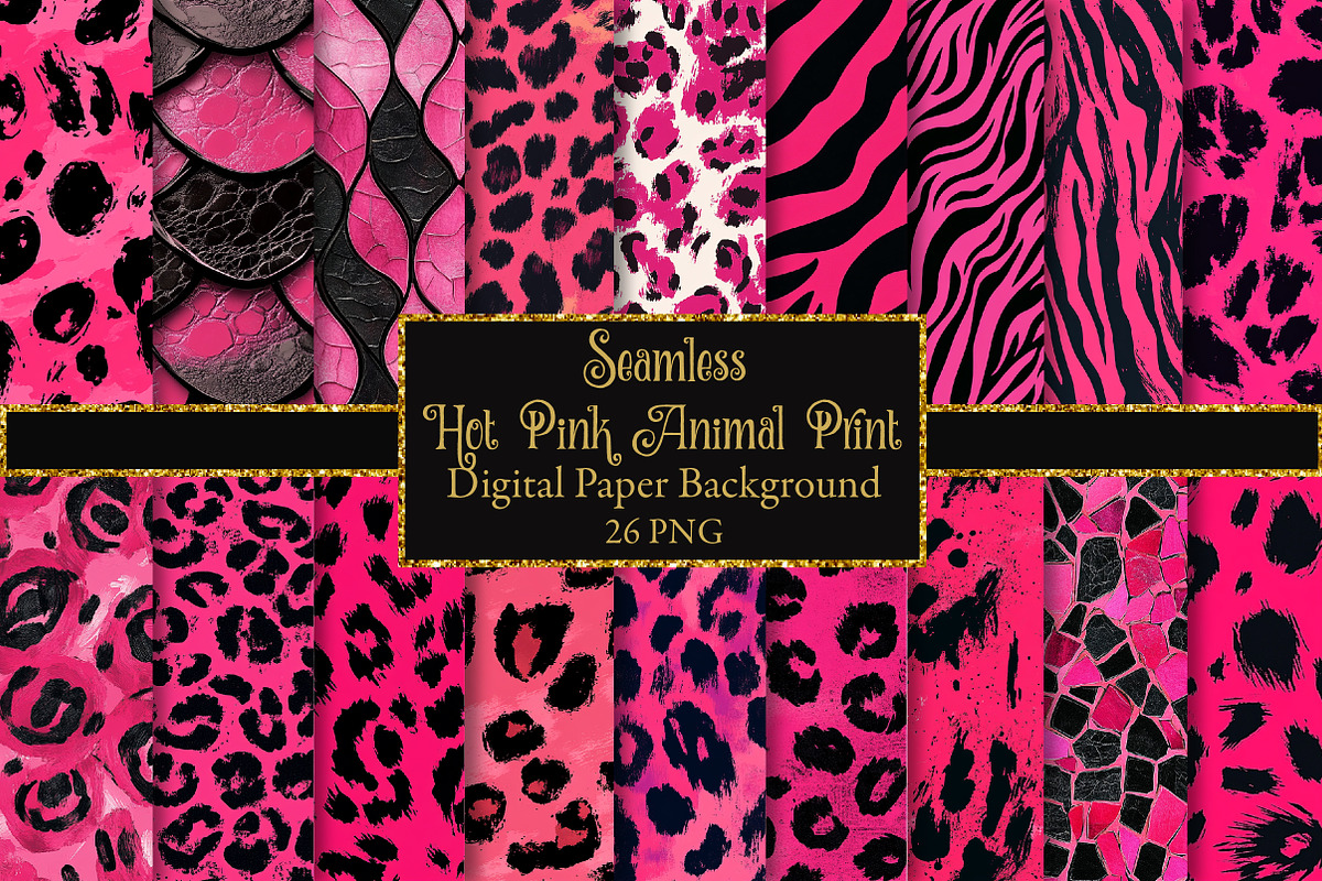 Hot Pink Animal Print Patterns, a Texture Illustration by Dream Creation (Photo 1 of 7)