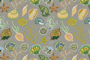 Vintage Seashell Coastal Nautica, a Pattern Graphic by NayaChu (Thumbnail 3 of 9)