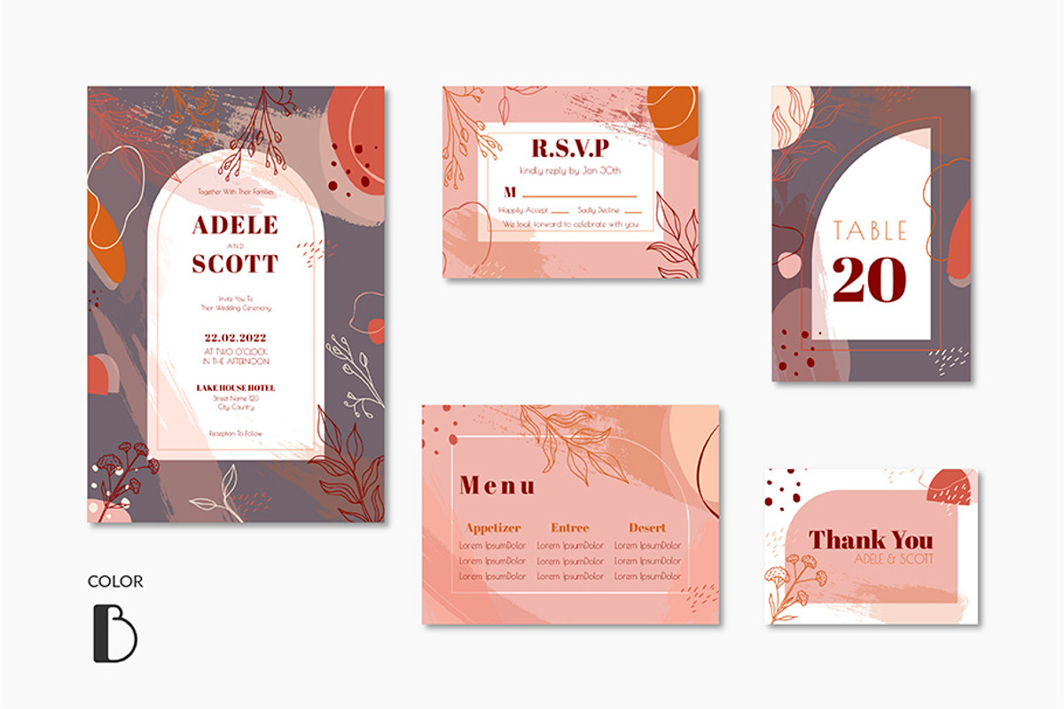 BOHO Wedding Invitation Set, an Invitation Template by Lyllopop (Photo 3 of 3)