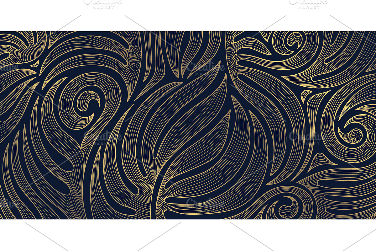 Flowers and Leaves Line Luxury Art, a Pattern Graphic by Marylia (Photo 15 of 27)