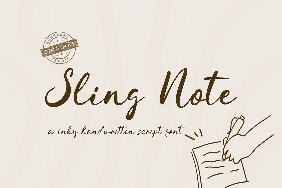 Sling Note - A Modern Script, a Script Font by khurasan (Photo 1 of 6)