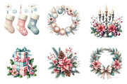 Pink Mint Christmas Clipart, an Illustration by SinaCreation (Thumbnail 3 of 7)