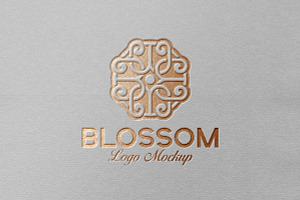 Copper Foil Logo Mockup White Paper