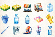 Cleaning Supplies Clipart Bundle, an Illustration by DreamCafeArt (Thumbnail 3 of 4)