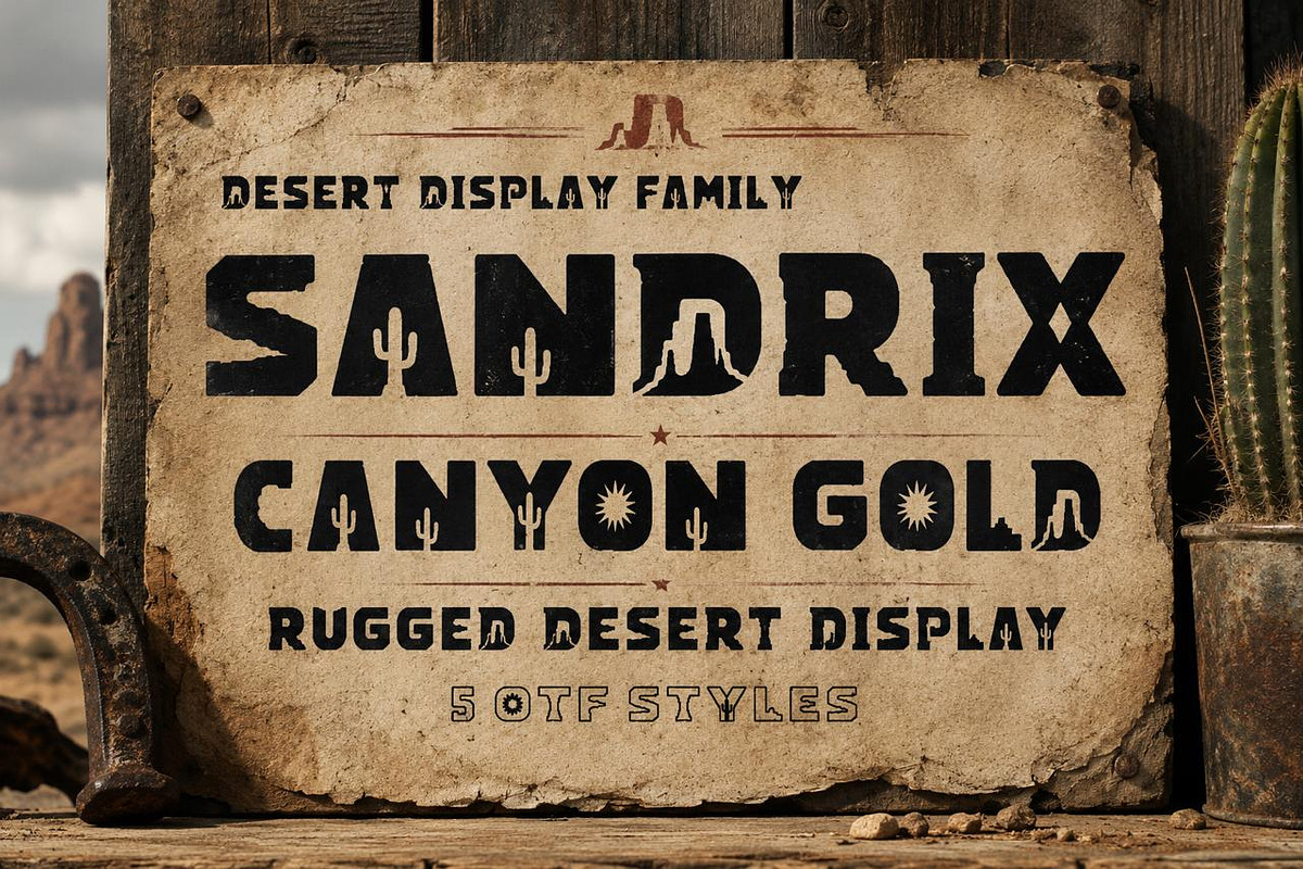 SANDRIX Western Desert Font Family, a Blackletter Font by Nouric Design (Photo 1 of 4)