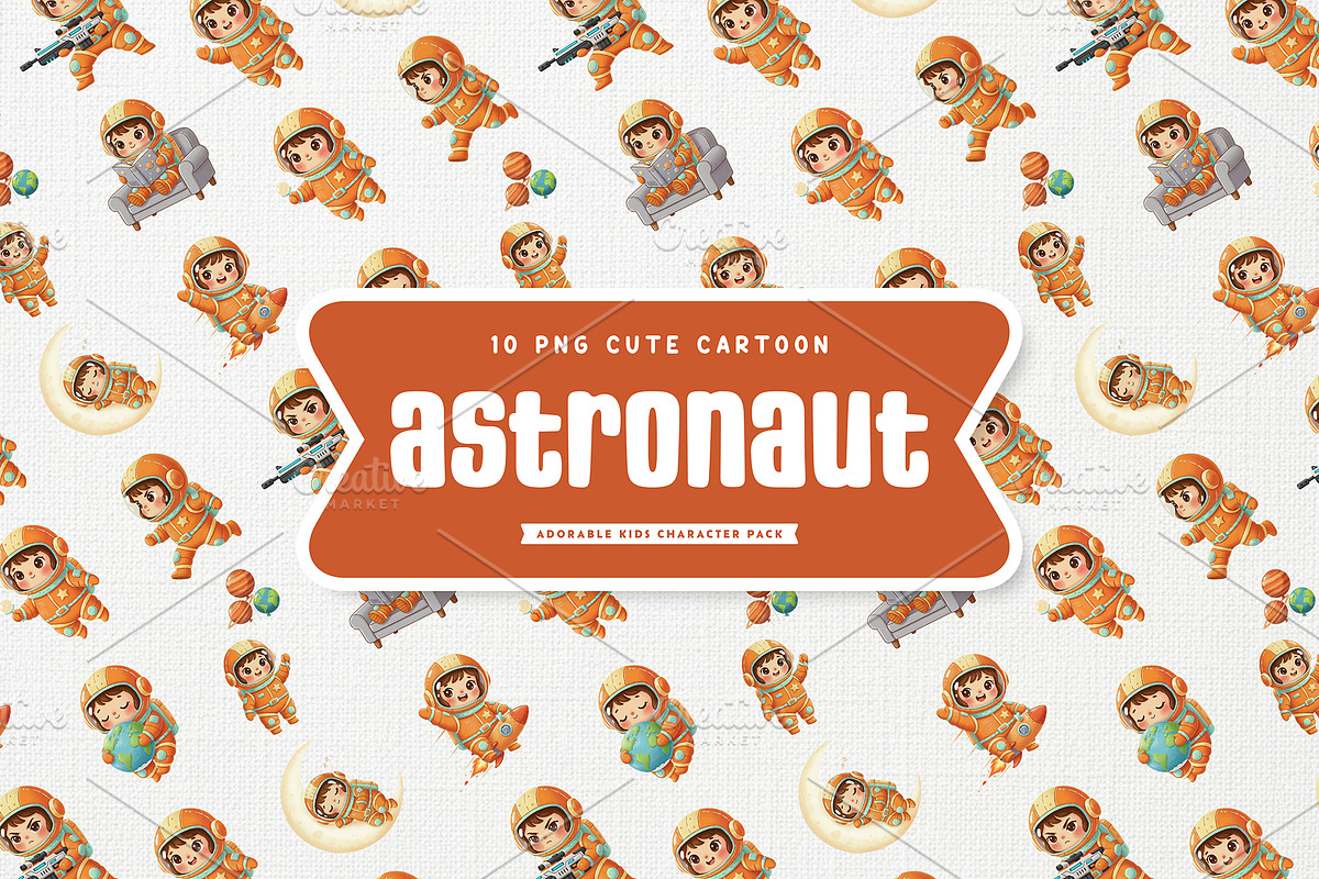 Playful Astronaut Cute Character, a Technology Illustration by Gohsantosa (Photo 3 of 4)