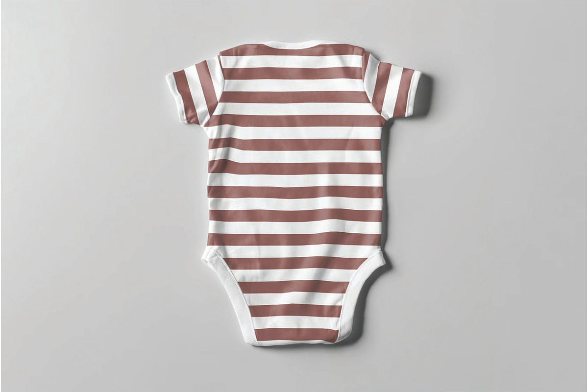 Baby Bodysuit Back View Mockup, a Shirt Mockup by DesignRushMarket (Photo 1 of 2)