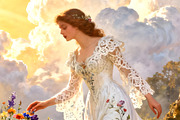Maiden in the Sun, a Person Illustration by Sharon Schwalbe (Thumbnail 1 of 2)