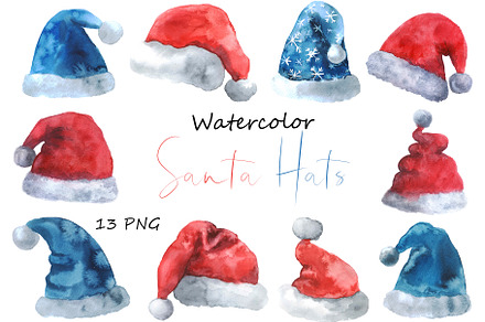 Christmas Santa hats clipart
