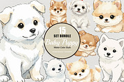 15 Bundle Watercolor Baby Puppy Dog, an Animal Illustration by Morspective (Thumbnail 1 of 8)