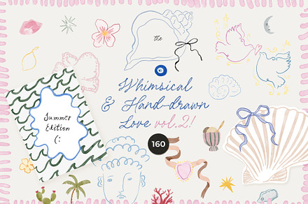 Whimsical & Hand-Drawn Summer Icons, an Object Graphic by Lana Elanor