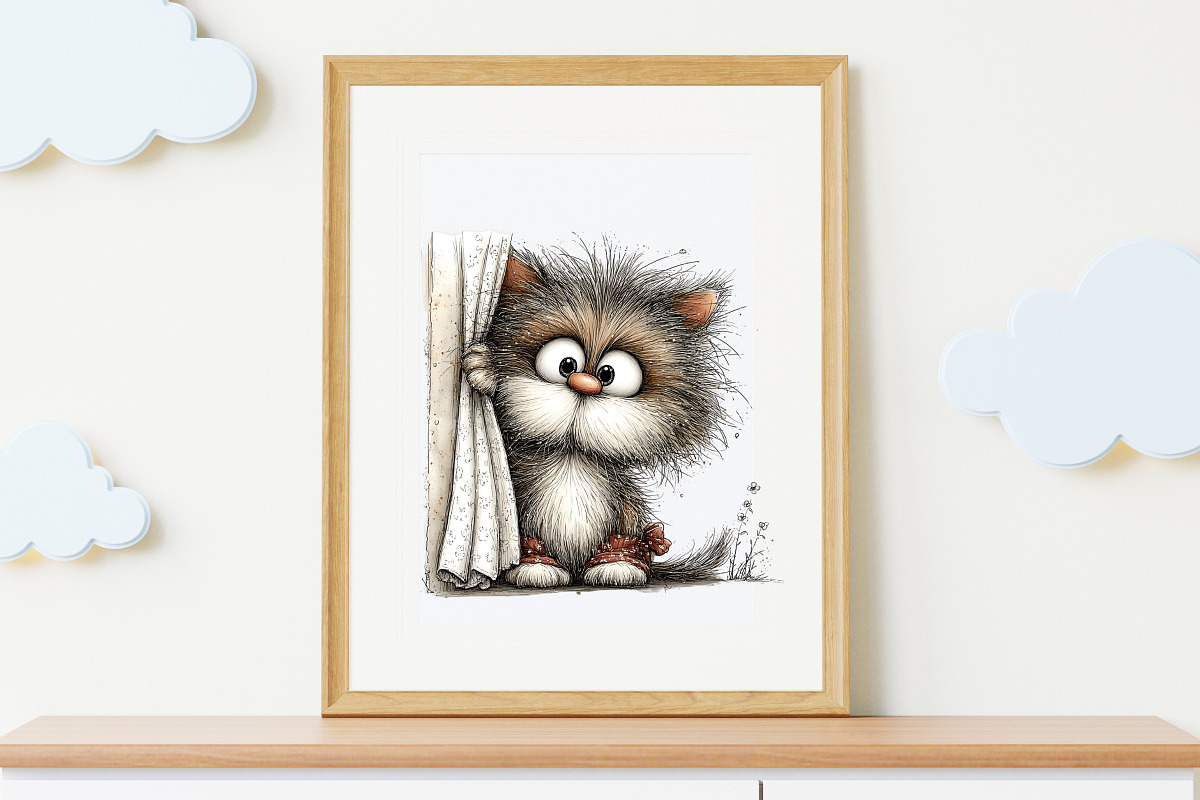 Peeking Kitten Watercolor Clipart, an Animal Illustration by Nicolle's Colorful Art (Photo 7 of 9)