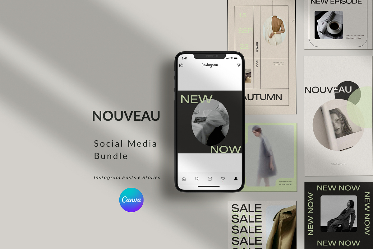 NOUVEAU Instagram Templates Canva, a Social Media Template by Studio Suvelle (Photo 1 of 7)