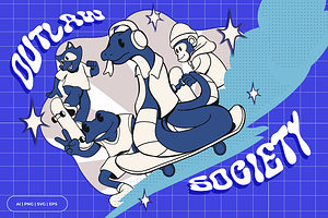 Outlaw Society - Illustration, an Animal Illustration by StreaksideStd