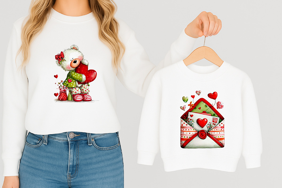 Watercolor Valentine's Day Clipart, an Illustration by designcity5 (Photo 5 of 5)