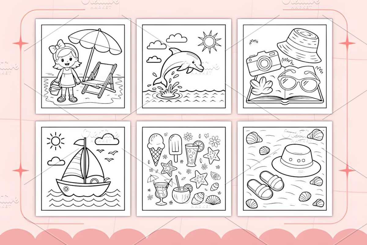 Summer Days Delight Coloring Book, a Seasonal Illustration by Design Station (Photo 3 of 4)