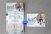 Blue Floral Funeral Program, an Invitation Template by Arslan (Thumbnail 2 of 3)