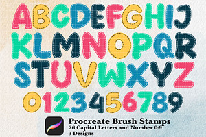 Dash Line Border Letter Brush Stamps