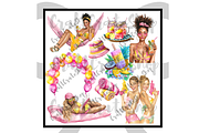 Watercolor Pool Party Clipart, an Illustration by CraftCrateShop (Thumbnail 3 of 7)