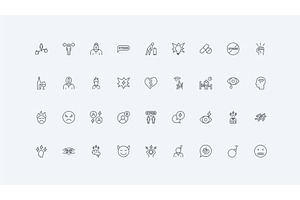 Stress anxiety bad mood icons, an Object Illustration by Lemberg Vector