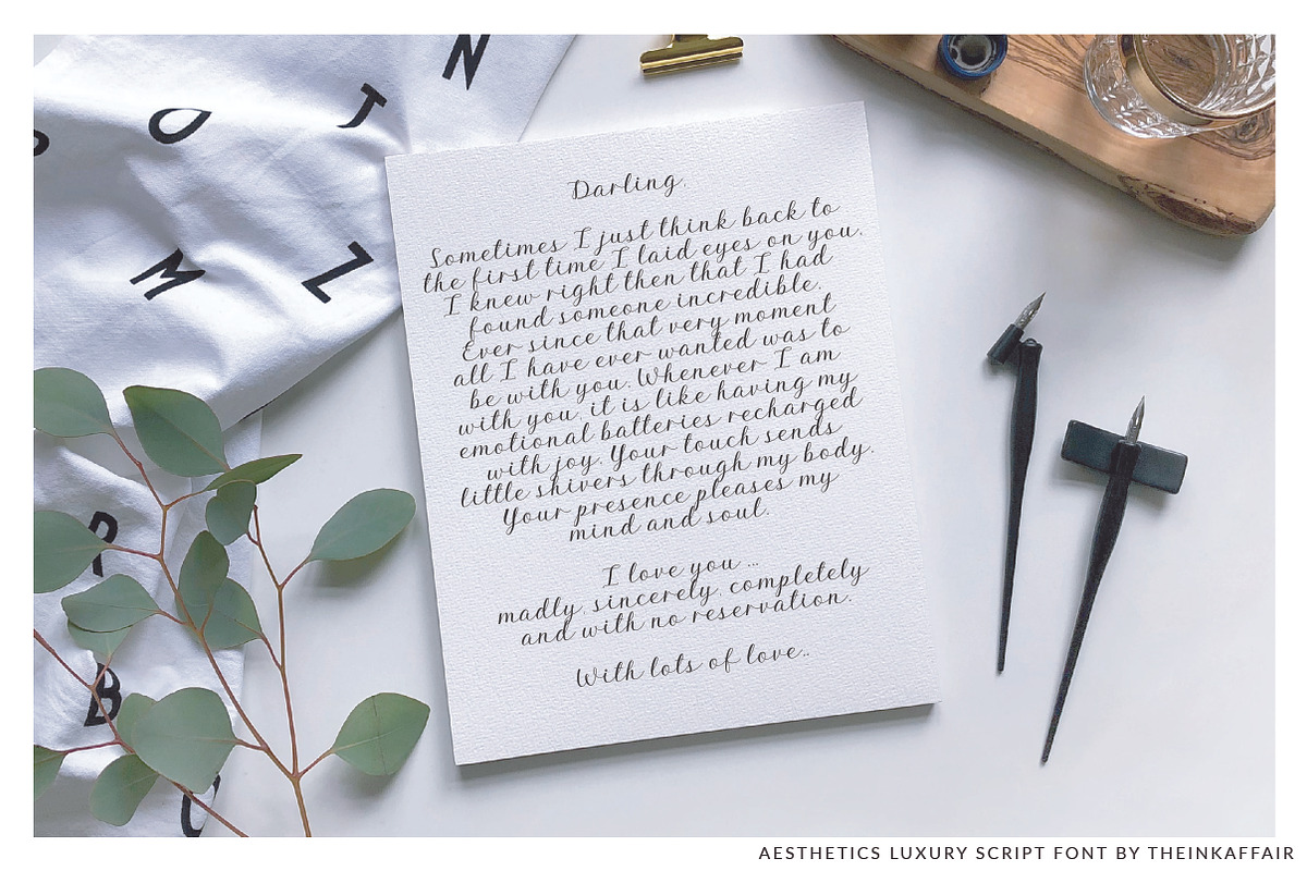 Aesthetics Luxury Script Font, a Script Font by theinkaffair (Photo 5 of 11)