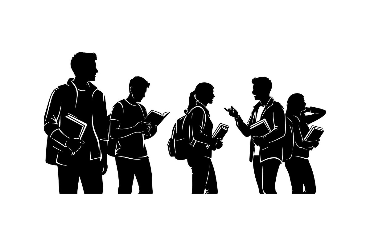 School Student Silhouette Icons, an Object Graphic by yasushie (Photo 2 of 7)