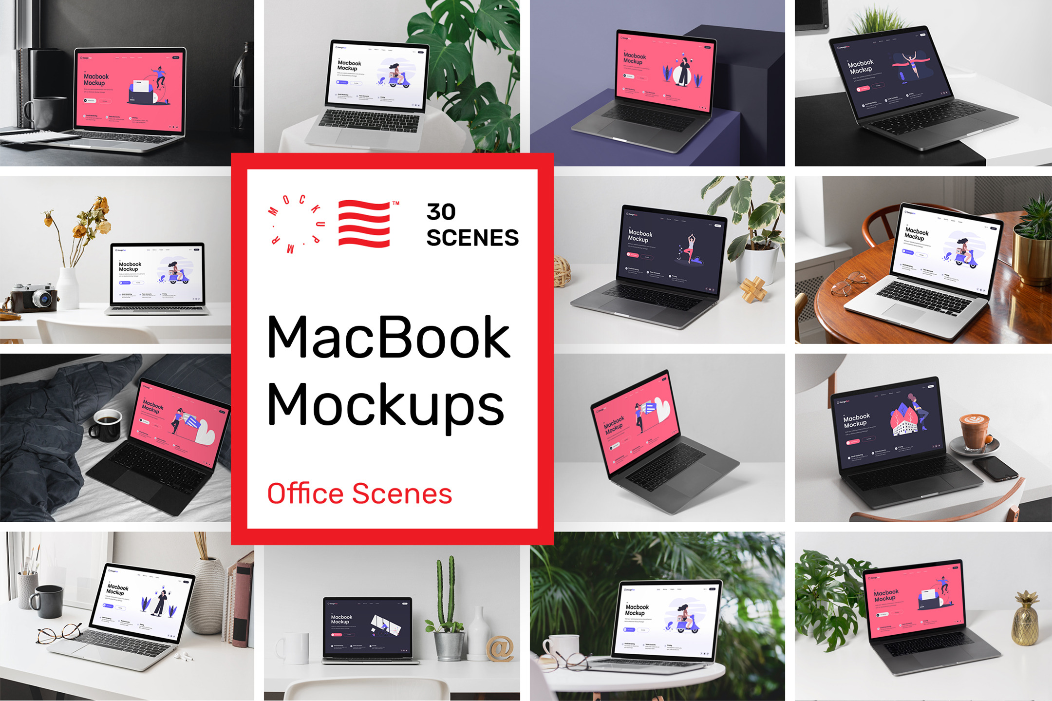 Macbook Mockups - Workspace Mockups by Mrmockupâ¢ | Creative Market