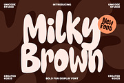 Milky Brown – Playful Display Font, a Handwritten Font by Unicode Studio (Thumbnail 1 of 11)