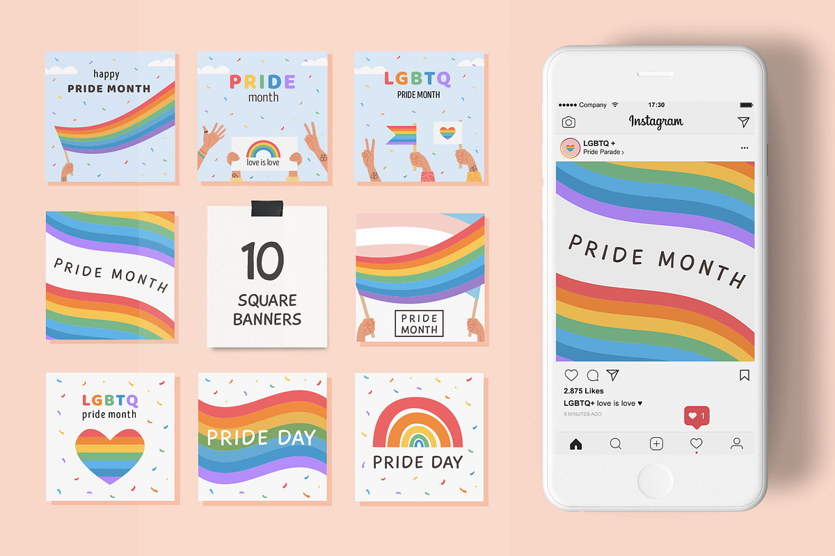 Pride Month LGBTQ+ Collection, a Decorative Illustration by millering (Photo 4 of 12)