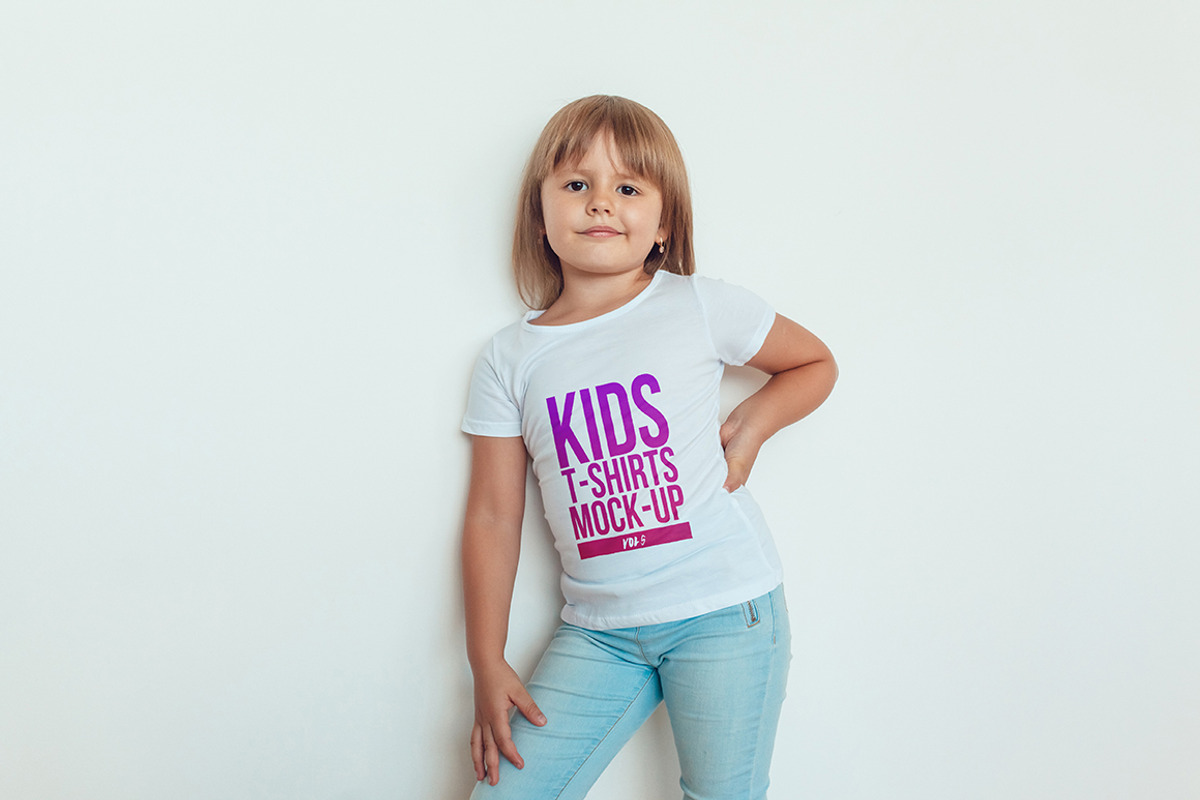 Kids T-Shirt Mock-Up Vol 5, a Shirt Mockup by Freeman Studio (Photo 8 of 17)