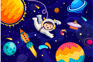 Kid Astronaut In Space