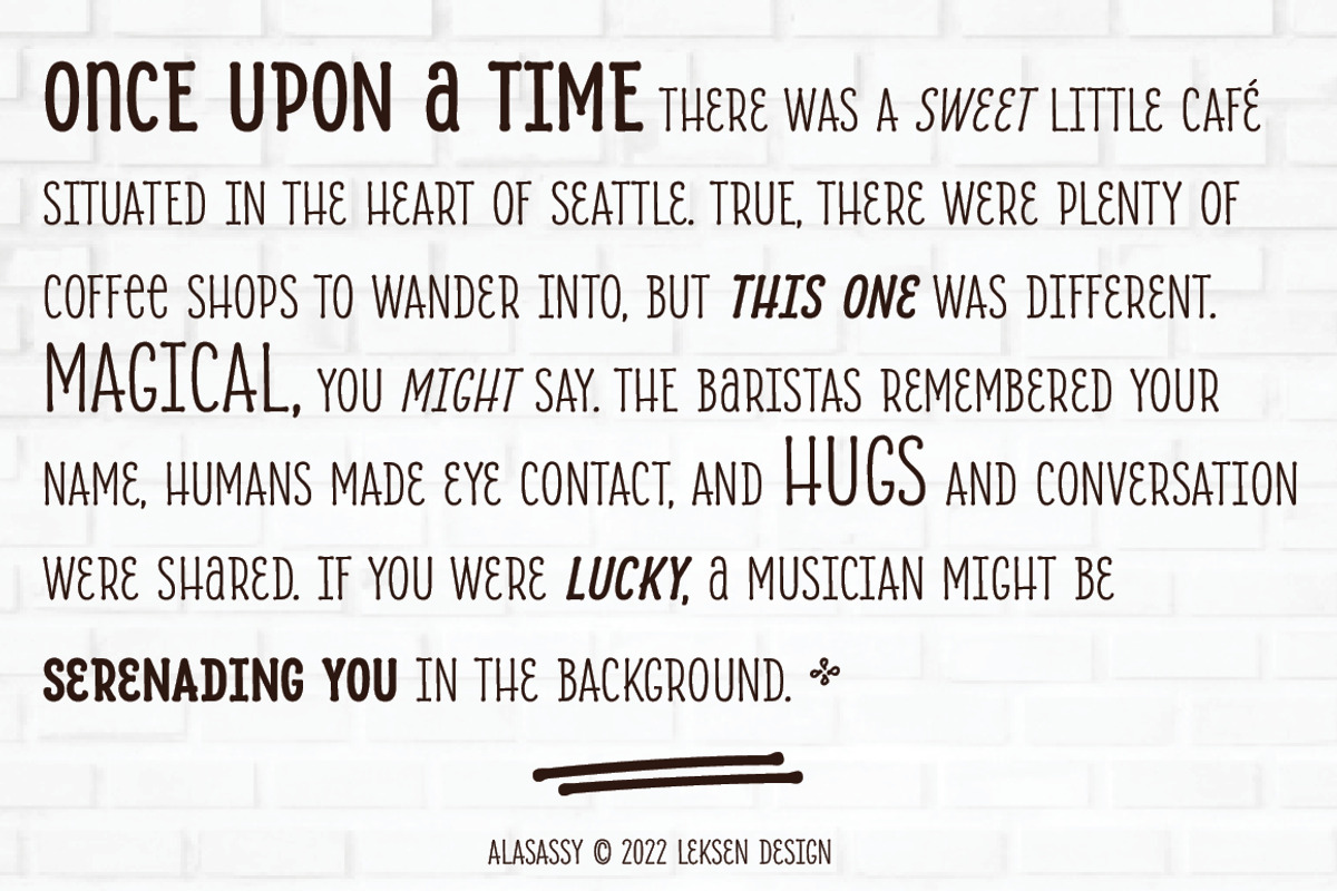 Alasassy Caps Italic, a Handwritten Font by Leksen Design (Photo 5 of 5)