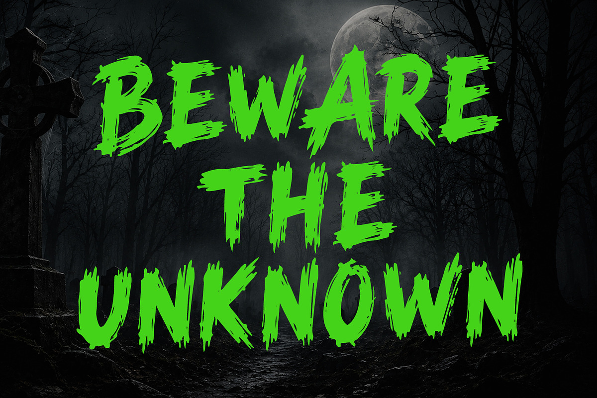 Feurs Begone Spooky Horror Brush, a Handwritten Font by Maulana Creative (Photo 2 of 7)