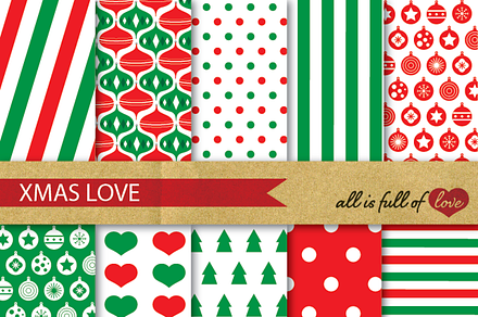 Christmas Background Paper Red Green